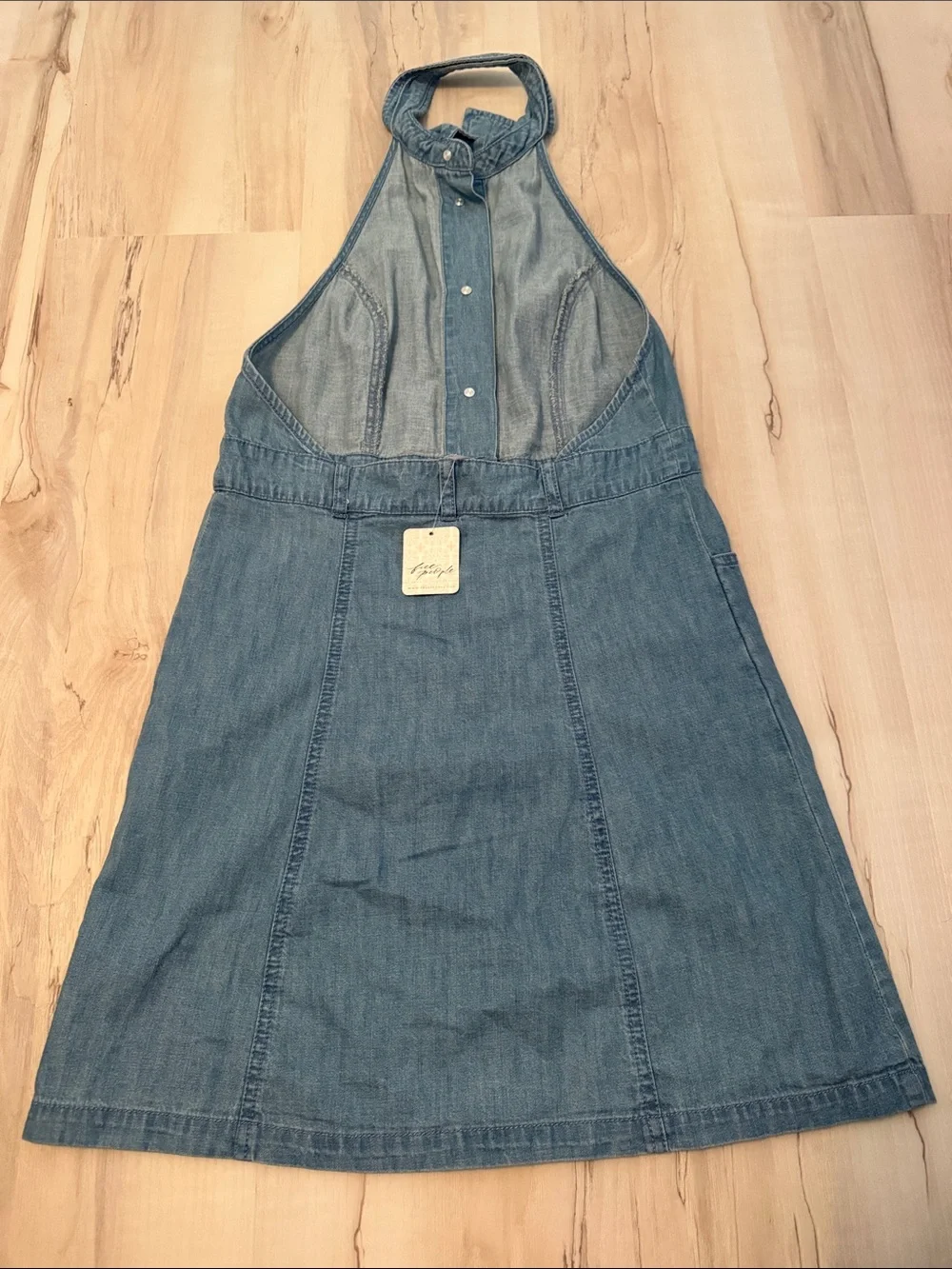 Free people halter denim dress - Picture 3 of 3